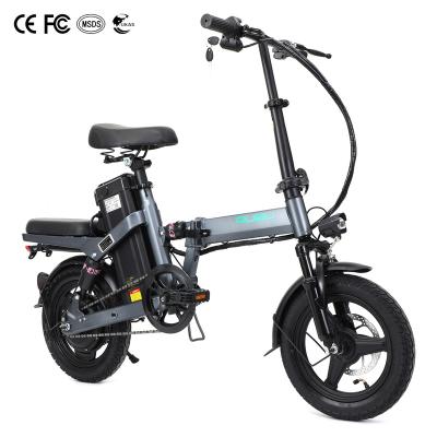 China Original Factory 250W 48V Aluminum Alloy 14 Inch Shock Absorb Front Fork Folding Electric Bicycle Ebike for sale