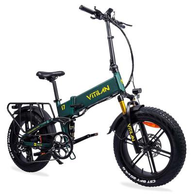 China Good Seller 750W Aluminum Alloy Full Suspension City Electric Bike Folding E Bike 20Inches Fat Tire 48V 14.5Ah for sale