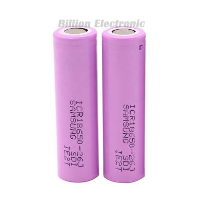 China Toys In Stock ICR 18650 26j 3.7v 2600mAh Rechargeable Lithium Ion Battery For Drone for sale