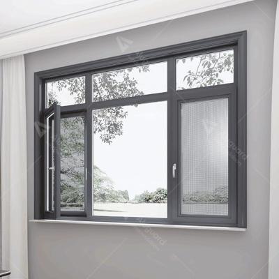 China Professional Double Screen Window Folding Glass With Burglar Proof Modern Design Window for sale