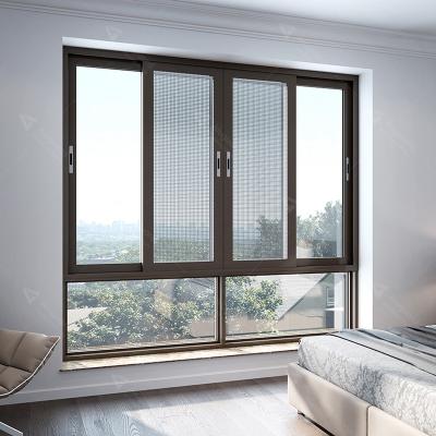 China Folding jindal aluminum screen sliding window sections catalog / glass sliding reception window for sale