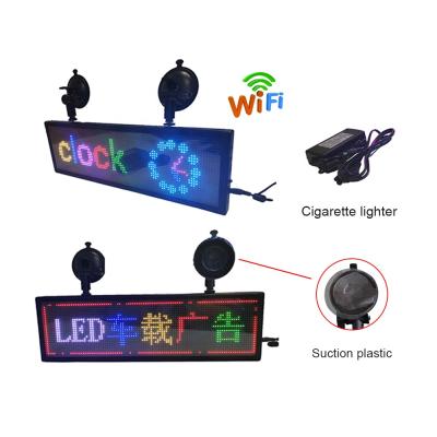 China Indoor Super Slim 12V Wi-Fi Control Scrolling LED Sign Message Board P5 LED Car Display Screen for sale