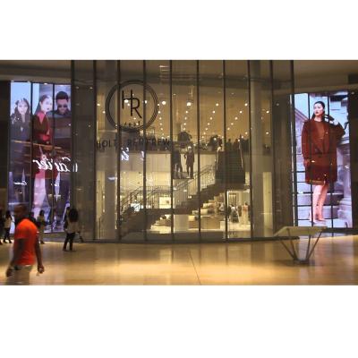 China p3.91 indoor indoor transparent curtain led display screen 500*1000MM led panel crystal screen for sale