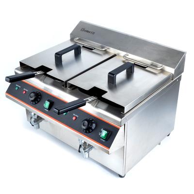 China Hotels High Quality Popular Our Own Manufacturer Commercial Double Deep Electric Fryer In Stock for sale