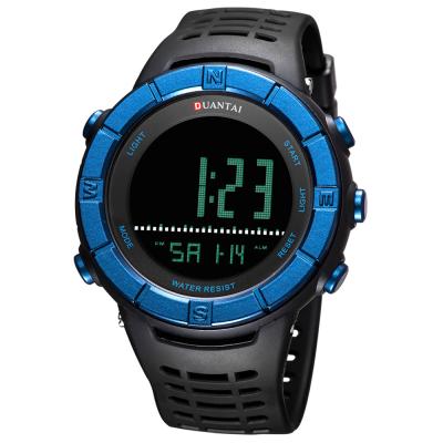 China DUANTAI 3818 Fancy Alarm Boys Digital Watch 2021 Black Plastic Band Water Resist Chronograph Travel Hand Watch for sale