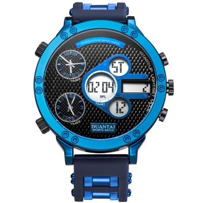 China Date DUANTAI 8188 Chronograph Sports Waterproof Automatic Male Blue Hot Sale Digital Watch Silicone Strap Minimalist Wristwatch for sale