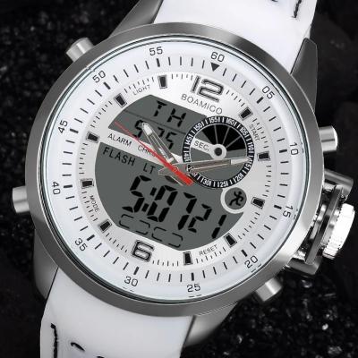 China BOAMIGO F533 Gents Digital Watch Best Waterproof Antique White Rubber Strap Power Luminous Water Proof All Type Sports Watch Society for sale