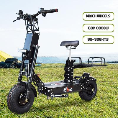 China Men FLJ K14 60Ah 14 Max Mileage Dual Inch Fast Big Wheel 8000W Electric Motorcycle Motor 80-300 kms for sale