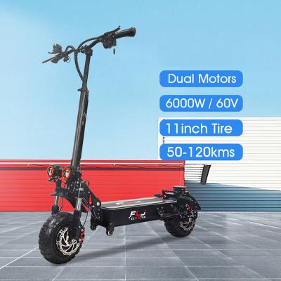 China Men 6000W FLJ 11 Inch Electric Fat Tire E Scooter Adults 60V Scooter for sale