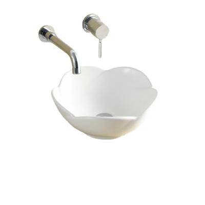 China Direct Selling Modern Chinese Bathroom Factory Flower Sink Wash Hand Ceramic Art Basin Round Worktop for sale