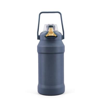 China Viable Carry Out Stainless Steel Bottles Double Walled Drinking Vacuum Water Bottle For Gym With Straw And Handle for sale