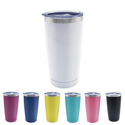 China Wholesale Europe Wall Insulated Double Tumbler With Lid 20oz Stainless Steel Coffee Mug Travel Mug for sale