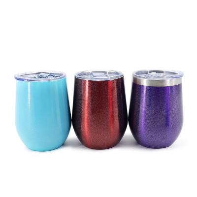 China Europe Hot Sale 12oz Egg Shaped Double Wall Stainless Steel Tumbler Wine Beer Mug For Travel Party for sale