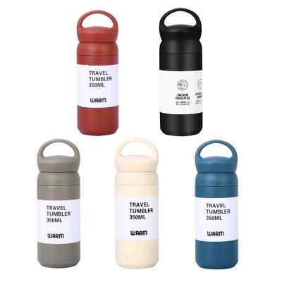 China Business Custom 12oz 16oz Vacuum Stainless Steel Flask Double Walled Sports Drink Insulated Water Bottle With Handle for sale