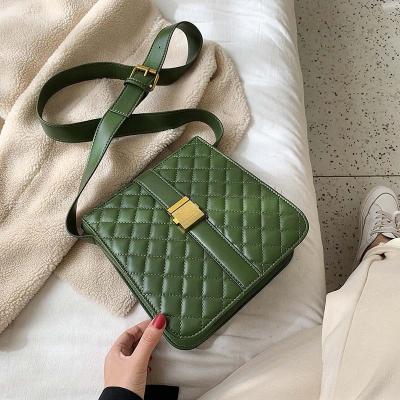 China 100% Eco-friendly hot sale ins ladies cross - body bag plaid women bolsos mujer square pu leather fashionable cross - body bag for sale