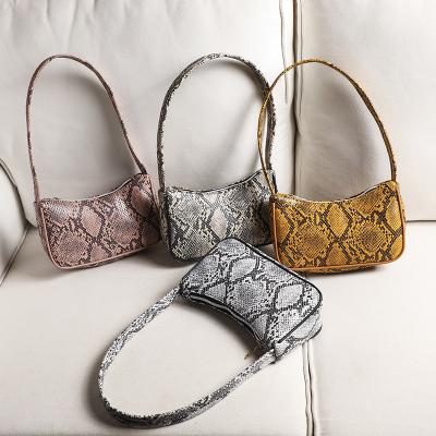 China Women for girls high quality 2021 snake printing armpit bags stylish personality shoulder bags armpit bags purse and handbags wholesale for sale