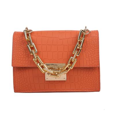 China Retro alligator high quality small square bag shoulder bag new fashion 2021 chain handbag female net red simple messenger for sale