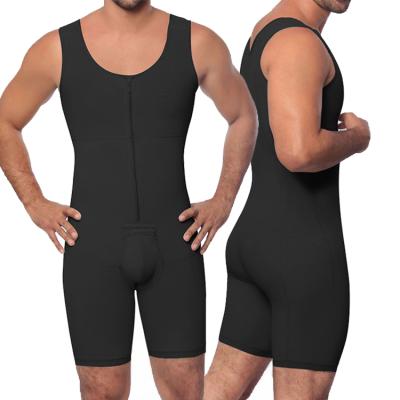 China ETHAN Male Body Suit Shapewear Tummy Control Waist Trainer Zipper Wear Shaper Tank Top Vest QUICK DRY One Piece Shapewear for sale