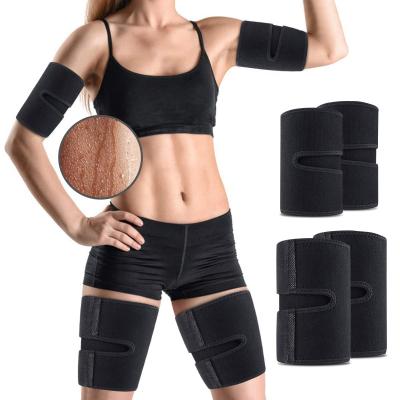 China 2021 Universal Adjustable Thigh Support Compression Sleeve Thigh Brace Tendon Wrap with Silicone Anti-Slip Bands for Men and Women for sale