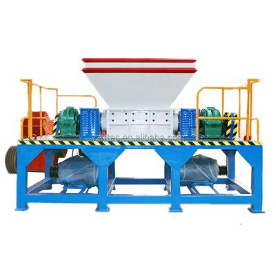 China Metal bottle shredder tire shredder waste plastic tire plastic wood film double axle recycling machine prices for sale