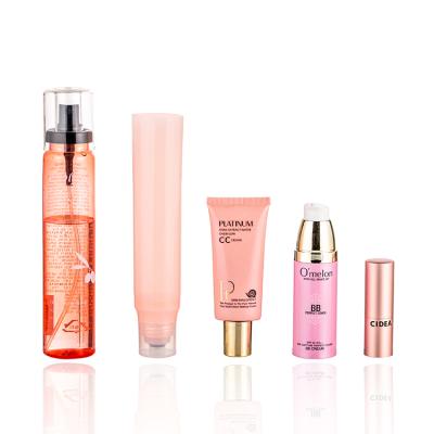 China BEAUTY PACKAGING skin care product set can be screen printed and offset printed, customized color and printed cosmetic plastic packaging for sale