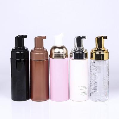 China Custom Foam Pump Personal Care 150ml Solid Color Plastic Bottle With Sliver / Gold Coated Foam Pump for sale