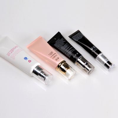 China Plastic Cosmetic Pump Tube 50ml Tube Eco Friendly Cosmetic Containers Cosmetic Packaging Tube for sale