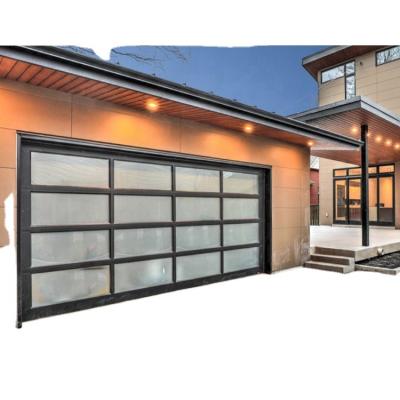 China Chinese Top Heat Insulation Manufacturer Clear Glass Garage Door Tempered Aluminum Glass Garage Door for sale