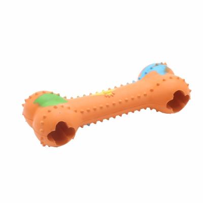 China Rubber Dog Teeth Cleaning Bones Toys For Dogs Who Chew Hard With Cotton Rope for sale