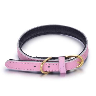 China Soft Comfortable Buckle Dog Collars Leather Dog Collars Customized Color for sale