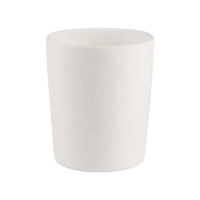 China Home Decoration Glossy Candle Jar White Wide Mouth Ceramic Candle Jar Free Sample for sale