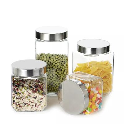 China Viable wholesale hexagon glass jar for honey, honey bear jar with metal lid for sale