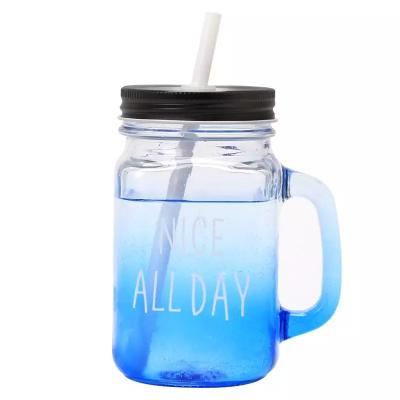 China New style viable wholesale glass buy mason jars with lids and straws for sale