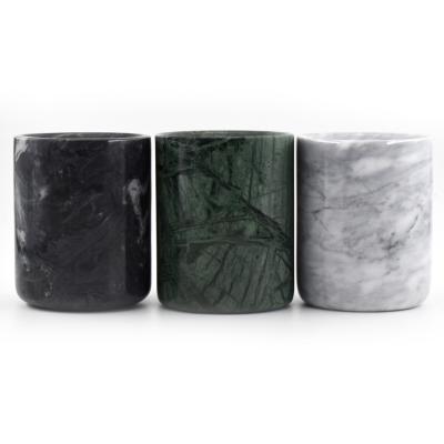 China Home Decoration Customized High Quality Pure Marble Candle Jar Marble Candle Container For Candle Making for sale