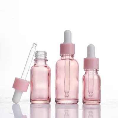 China Gift & Craft Empty Bottles With Dropper Customized 30ml Cosmetic Pink Dropper Bottle Iridescent Dropper Bottle for sale