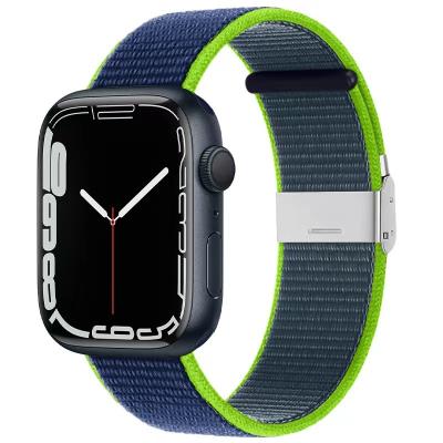 China 41Mm 45Mm Nylon Elastic Magic Stick Strap Belt Cloth Buckle Strap Nylon Watch Band For Apple 7 6 Series for sale