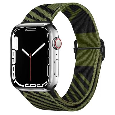 China New Design Nylon Buckle Adjustable Elastic Nylon Watch Band For Apple Watch Series 7 6 5 4 Se 3 Metal Buckle Wrist Strap for sale