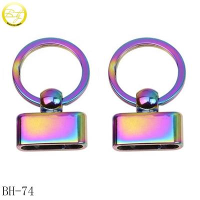 China fashion handbag accessories nickel/lead free metal hook cuts rainbow color brand swivel spring zinc alloy straps for tassel for sale