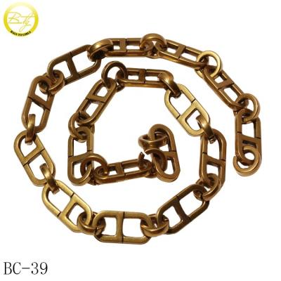 China wholesale nickel free/lead free twist link welded belt chain hardware decorative antique metal chain handle for sling bags for sale