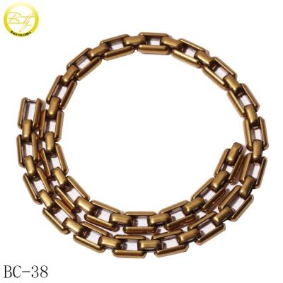 China wholesale good quality gold antique bag women accessory nickel free/lead free curb cuban link chain soldered chains with hook for sale