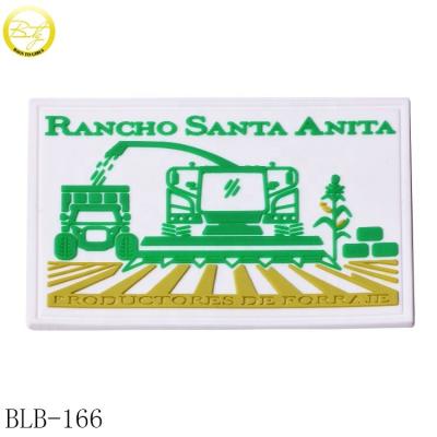 China 3D Square Shape Bags Accessories Silicone Patch Making Decoration Raised Logo Mark Rubber Clothing Tags for sale