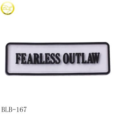 China wholesale 3D Made Shoes PVC Name Tags Transparent Rubber Letter Patch Embossed Garment Jeans Sewing Label for sale