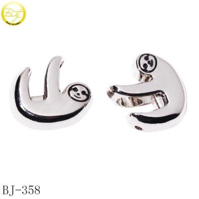 China silver cute animal logo jewelry bead designer nickel/lead free emboss space beads for necklace mounting for sale