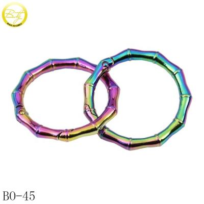 China Buckle Maker Nickel Free/Lead Free Zinc Alloy Round Rainbow Plated O Rings Handbag Brand Accessories For Key Rings for sale