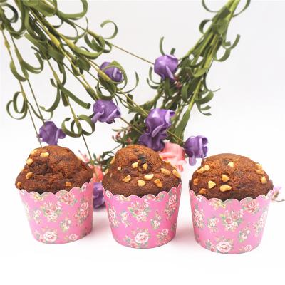 China Printing Disposable Disposable Cupcakes Baking Paper Cups For Cakes for sale