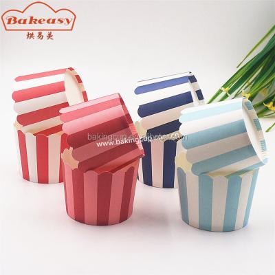 China Disposable High Temperature Cup Baking Cup With Strip Printing for sale