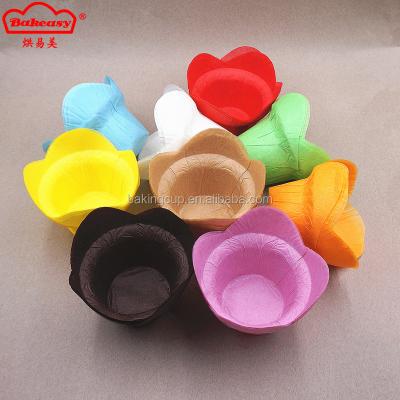 China Lotus Disposable Colorful Heat-resistant Disposable Bun Waterproof Paper Cupcakes Cake Baking Cup for sale