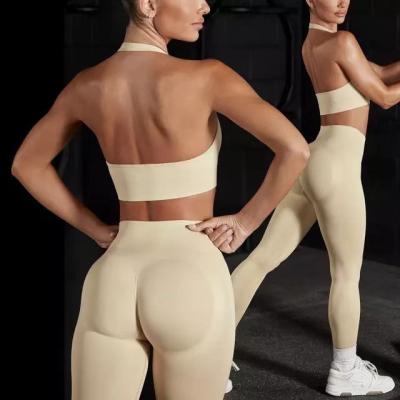 China Breathable Custom Wear Set Fitness Set Pants Seamless High Waisted Workout Gym Yoga Leggings for Women Quantity OEM Spandex for sale