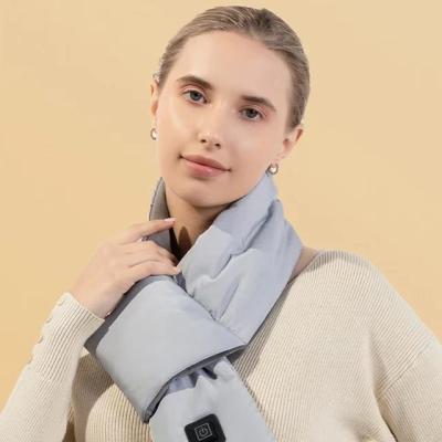 China Polyester Factory Sale Custom Fashion Winter Smart Control Temperature Heated USB Rechargeable Heating Neck Scarf for sale