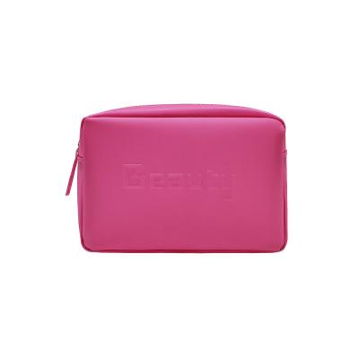 China Hot Pink Fancy Jelly Beauty Cosmetic Pouch Bag Fashion Waterproof Silicone Custom Makeup Cosmetic Bags for sale